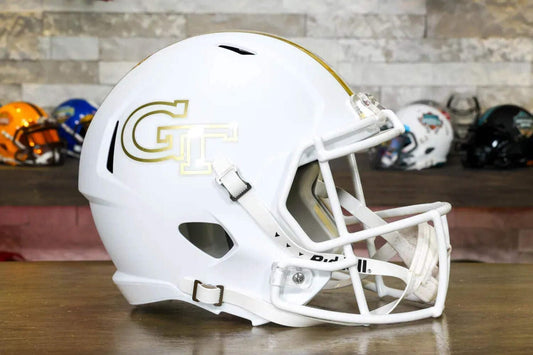 Georgia Tech Yellow Jackets Speed Display Helmet - Flat White