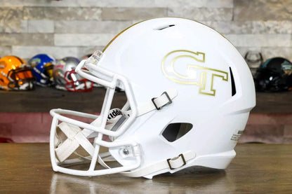 Georgia Tech Yellow Jackets Speed Display Helmet - Flat White