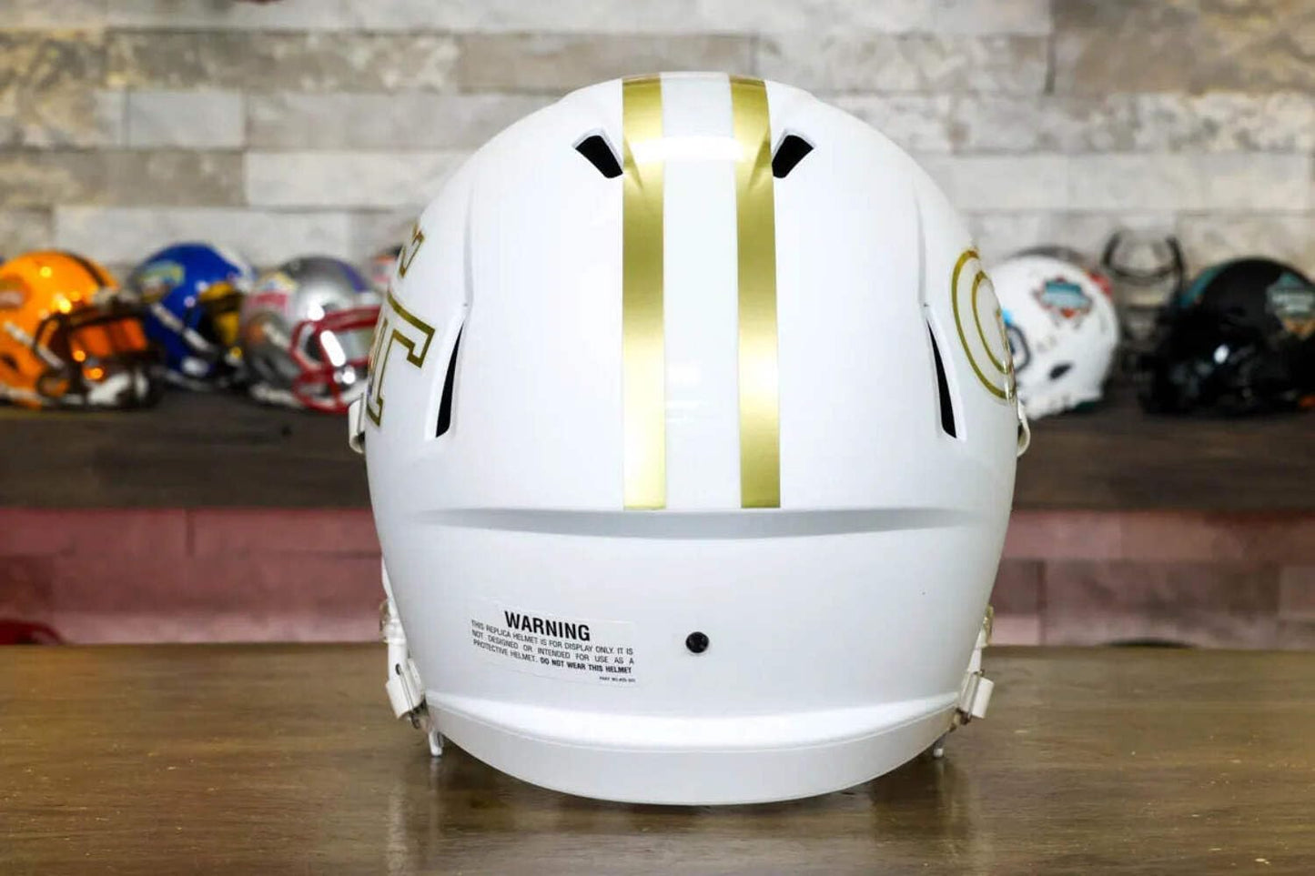 Georgia Tech Yellow Jackets Speed Display Helmet - Flat White