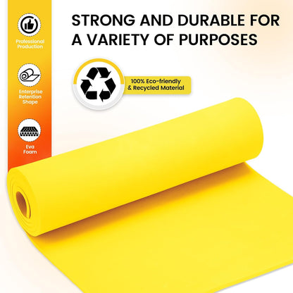 Yellow Eva Foam Sheets roll, 2mm eva Craft Foam 49''x13.5'' High Density 86kg/m3 for Cosplay