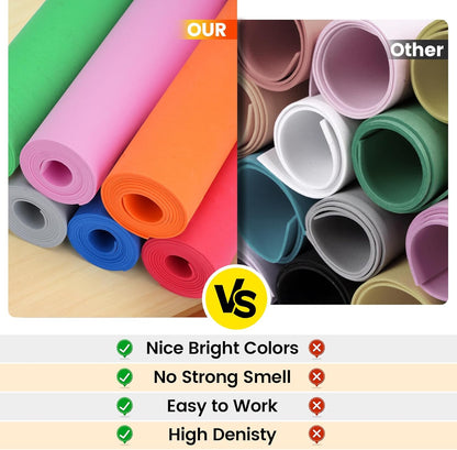 Yellow Eva Foam Sheets roll, 2mm eva Craft Foam 49''x13.5'' High Density 86kg/m3 for Cosplay