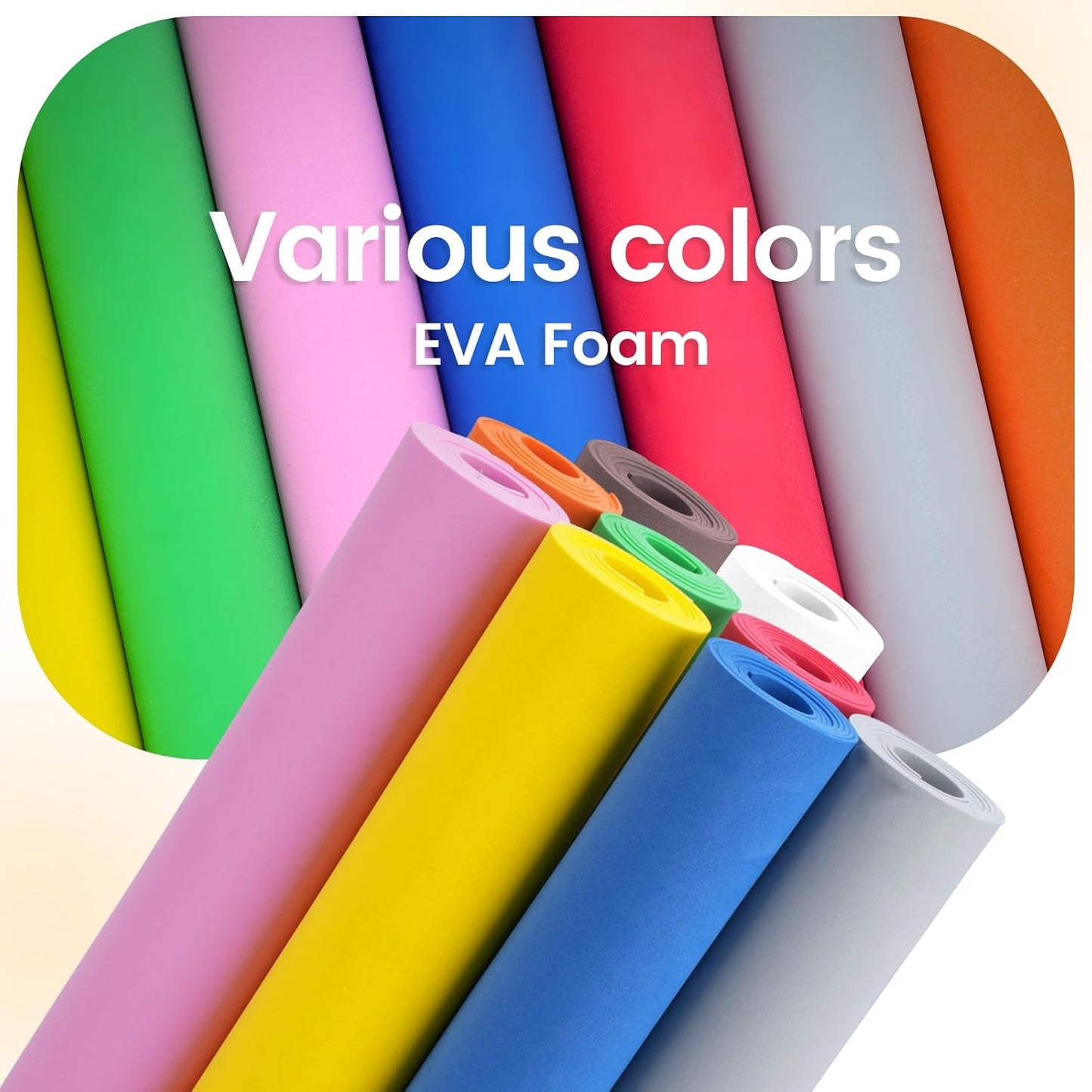 Yellow Eva Foam Sheets roll, 2mm eva Craft Foam 49''x13.5'' High Density 86kg/m3 for Cosplay