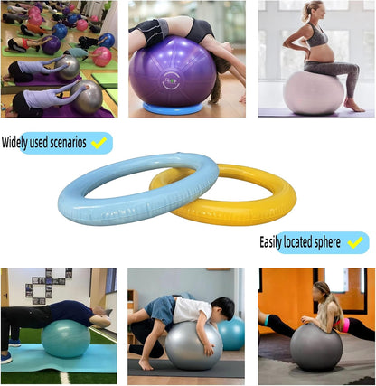 Yoga Ball - Base, Non slip Stability, PVC, Suitable for Home Gyms, Offices, Improving Back Pain, Providing Balance, (Yellow, 1PCS, One Size)