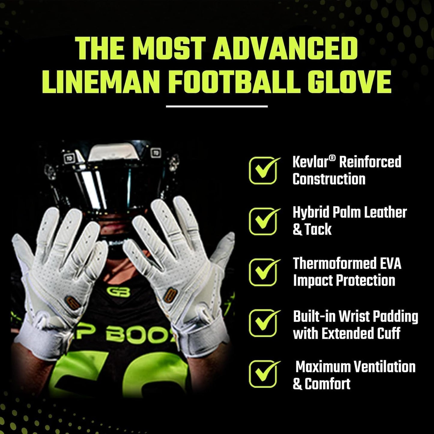 Big Skill 2.0 Adult Lineman Football Gloves