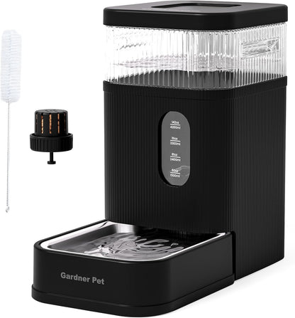 2.2 Gallon Automatic Dog Water Bowl Dispenser 8.5L Gravity Water Feeder with Stainless Steel Bowl & Maifan Stone Filter, BPA-Free for for Cats and Dogs (Black, 2.2 Gallon)