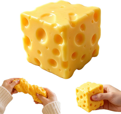 Cheese Squishy Food Squishy Stress Relief Fidget Toy Stress Relief Original Sensory Stress Balls Gifts for Adults Kids Friends (Yellow-1 Pack)
