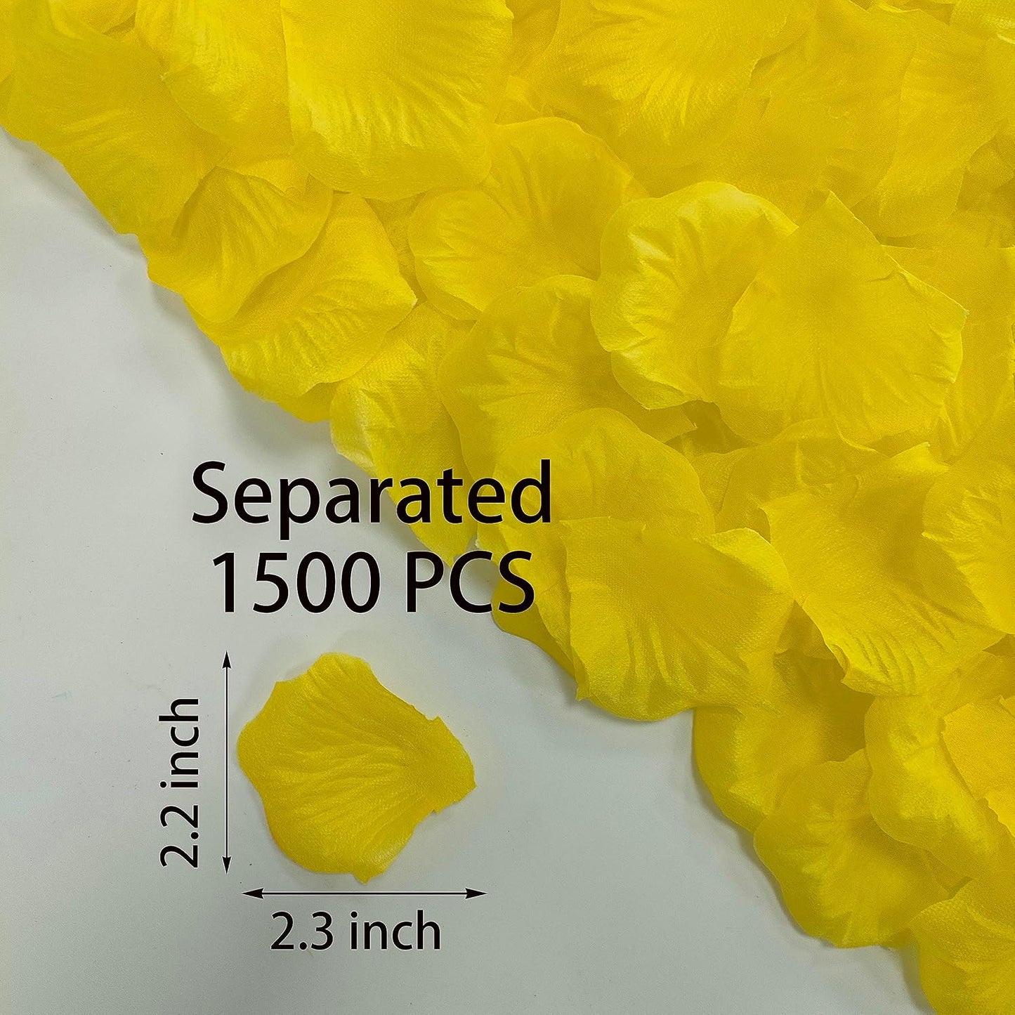 1500 PCS Separated Artificial Yellow Rose Petals for Romantic Night for him for her Set Faux Yellow Flower Petals for Flower Girl Weddings Valentine Day Party Romantic Decoration