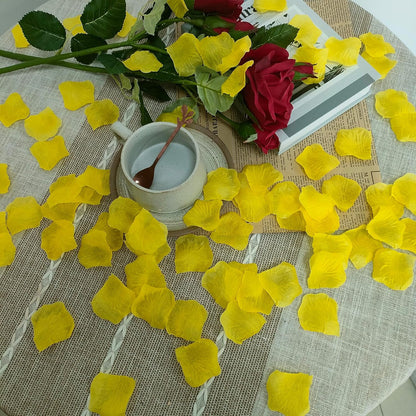 1500 PCS Separated Artificial Yellow Rose Petals for Romantic Night for him for her Set Faux Yellow Flower Petals for Flower Girl Weddings Valentine Day Party Romantic Decoration