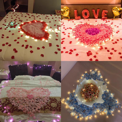 1500 PCS Separated Artificial Yellow Rose Petals for Romantic Night for him for her Set Faux Yellow Flower Petals for Flower Girl Weddings Valentine Day Party Romantic Decoration