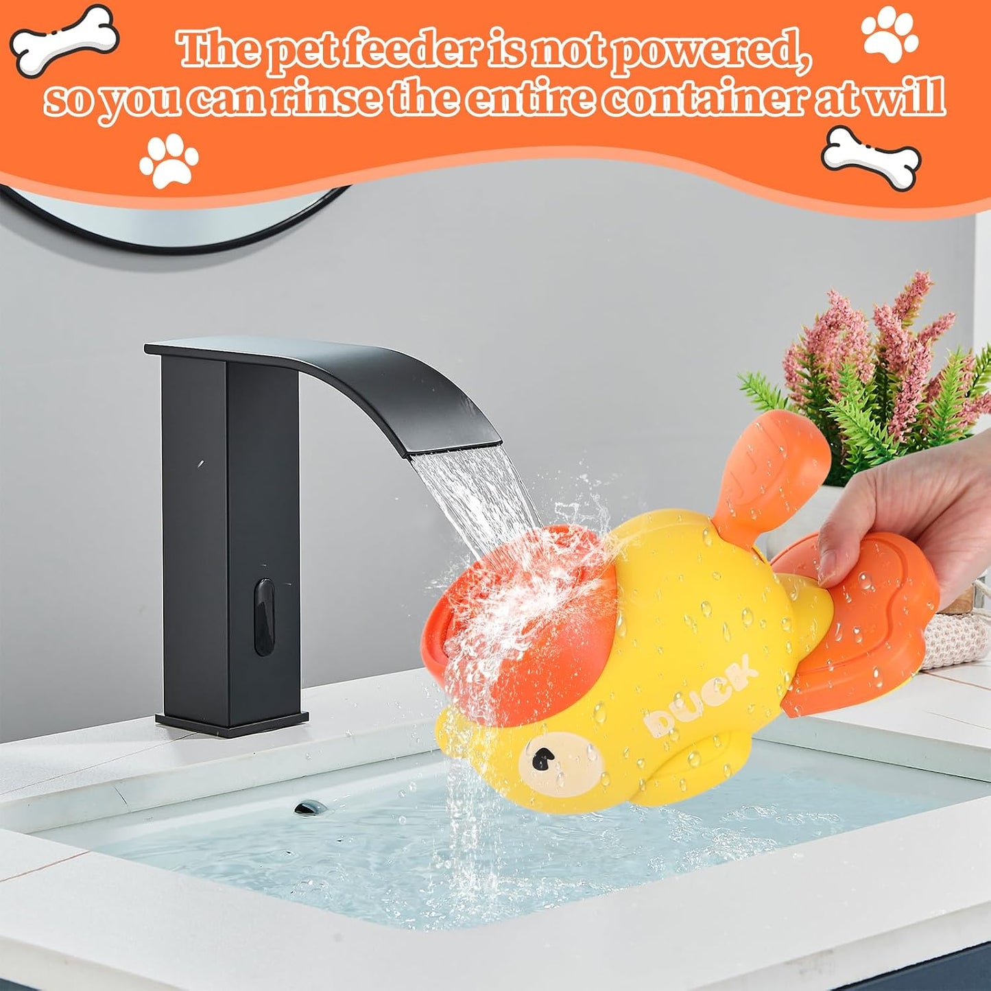 2 Pcs 2-in-1 Interactive Duck Treat Dispenser, Slow Duck Pet Feeder, Dog Treat Dispenser Toy, Feeder Puzzle Toy with 3 Food Outlet Sizes Toy for Small Medium Large Dogs (Yellow/White)