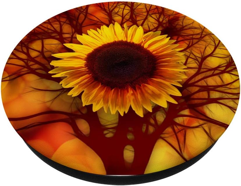 Cell Phone Holder Pop Up Button Cute Yellow Orange Sunflower PopSockets PopGrip: Swappable Grip for Phones & Tablets