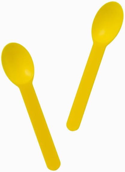 25 Count yellow Heavy Duty Ice Cream Spoons