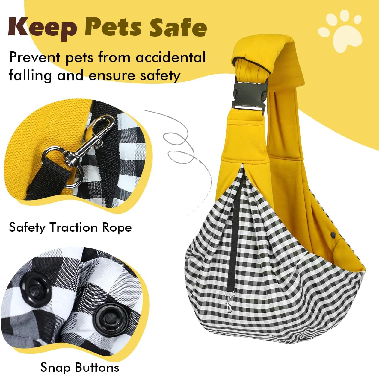 Small and Medium Pet Cat and Dog Sling Carrier for Outdoor Travel Adjustable Padded Shoulder Strap Pet Supplies
