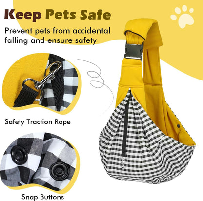 Small and Medium Pet Cat and Dog Sling Carrier for Outdoor Travel Adjustable Padded Shoulder Strap Pet Supplies