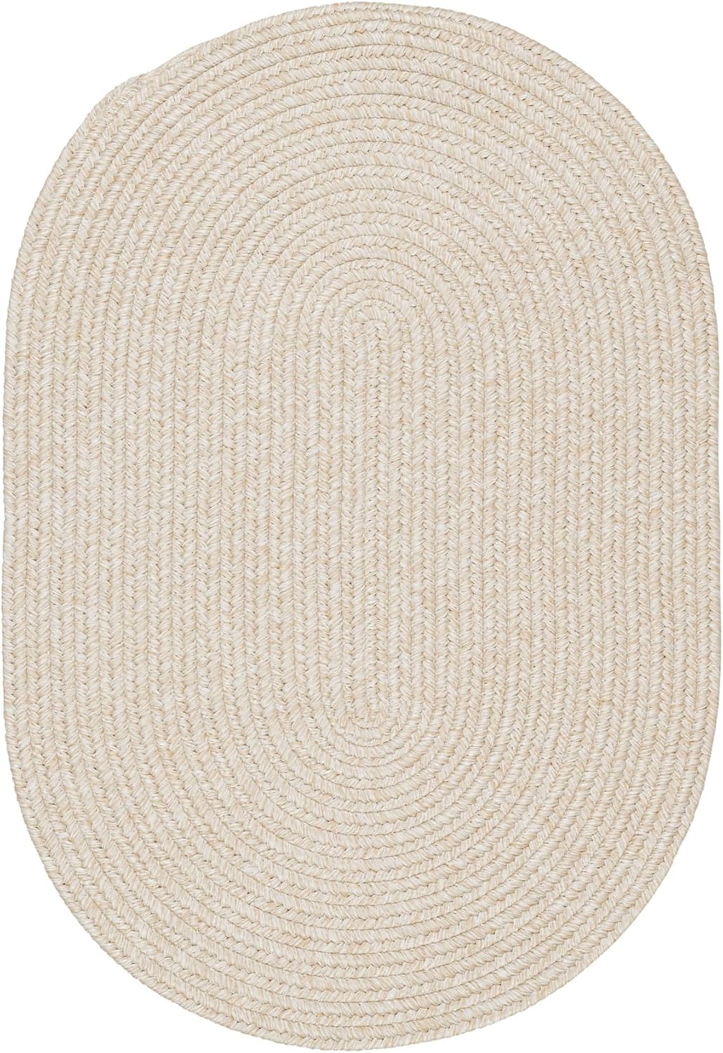 Muted Yellow, Sand Braided Rug 2' X 3' Oval Premium Indoor Outdoor Rug for Entryway, Kitchen, Bathroom - Made in USA