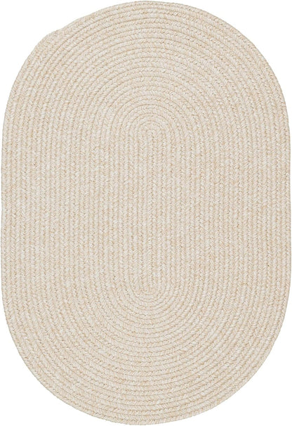Muted Yellow, Sand Braided Rug 2' X 3' Oval Premium Indoor Outdoor Rug for Entryway, Kitchen, Bathroom - Made in USA