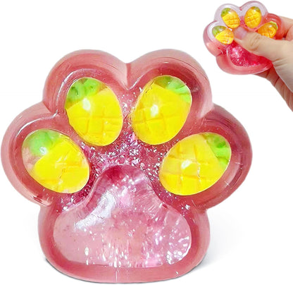 Kawaii Yellow Cat Paw Taba Squishy Stress Balls for Boys and Girls, Cute Pineapple Sugar Ball Squeeze Toys for Kids, Cat Paw Silicone Squishy Toys for Children's Day, Birthday