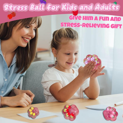 Kawaii Yellow Cat Paw Taba Squishy Stress Balls for Boys and Girls, Cute Pineapple Sugar Ball Squeeze Toys for Kids, Cat Paw Silicone Squishy Toys for Children's Day, Birthday