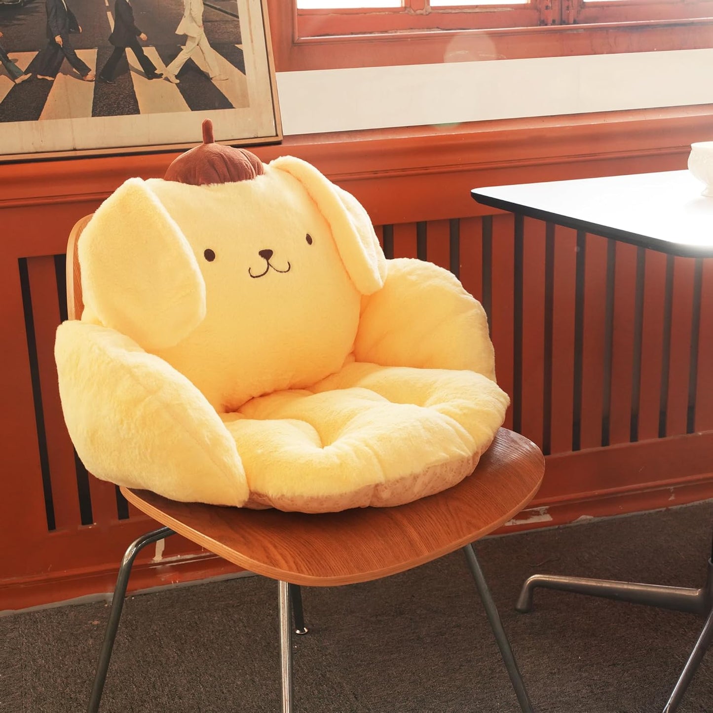 Juju Yellow Kawaii Cushion - Kawaii Room Decor - Seat Cushions for Office Chairs - Office Chair Cushions - Car Seat Cushion - Gaming Room Decor - Gaming Desk Accessories Floor Pillow (Yellow)