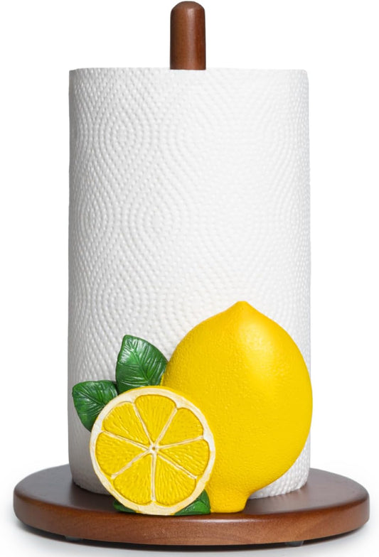 Lemon Paper Towel Holder Lemon Kitchen Decor and Accessories Yellow Vintage | Yellow Paper Towel Holder Decorative Lemon Cute Decorations Country Farmhouse Italian Countertop Rustic Lemon Themed Gifts