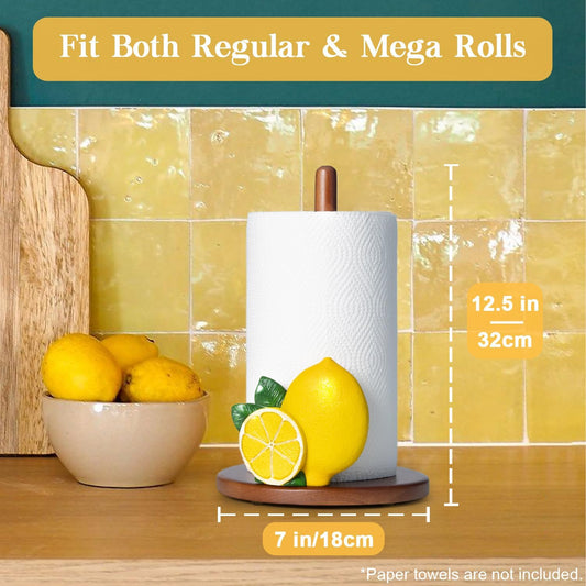 Lemon Paper Towel Holder Lemon Kitchen Decor and Accessories Yellow Vintage | Yellow Paper Towel Holder Decorative Lemon Cute Decorations Country Farmhouse Italian Countertop Rustic Lemon Themed Gifts