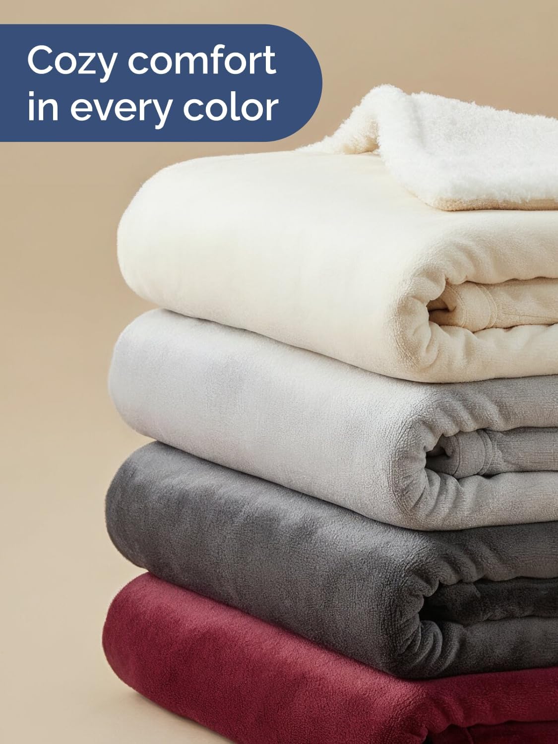 Sherpa Fleece Blanket Throw Size - Reversible Sherpa Fleece Throw Blanket - Super Soft, Double Sided for Bed, Sofa, Couch - Thick, Warm, and Plush - Luxurious Bedding for Winter - Yellow, 50" x 70"