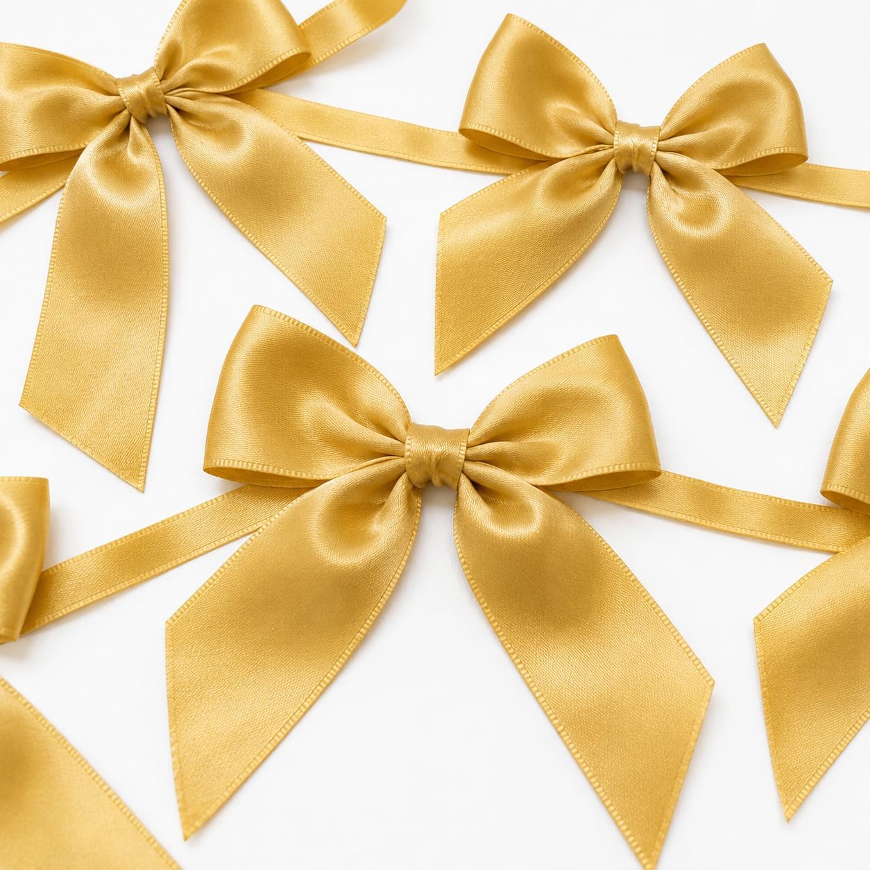2 Pack Bow Garland Banner, 8.3 ft Pre-Strung Satin Ribbon Bow Decorations for Birthday Party, Baby Shower, Bridal Shower, Bachelorette, Wedding, Coquette Party Decor, Yellow