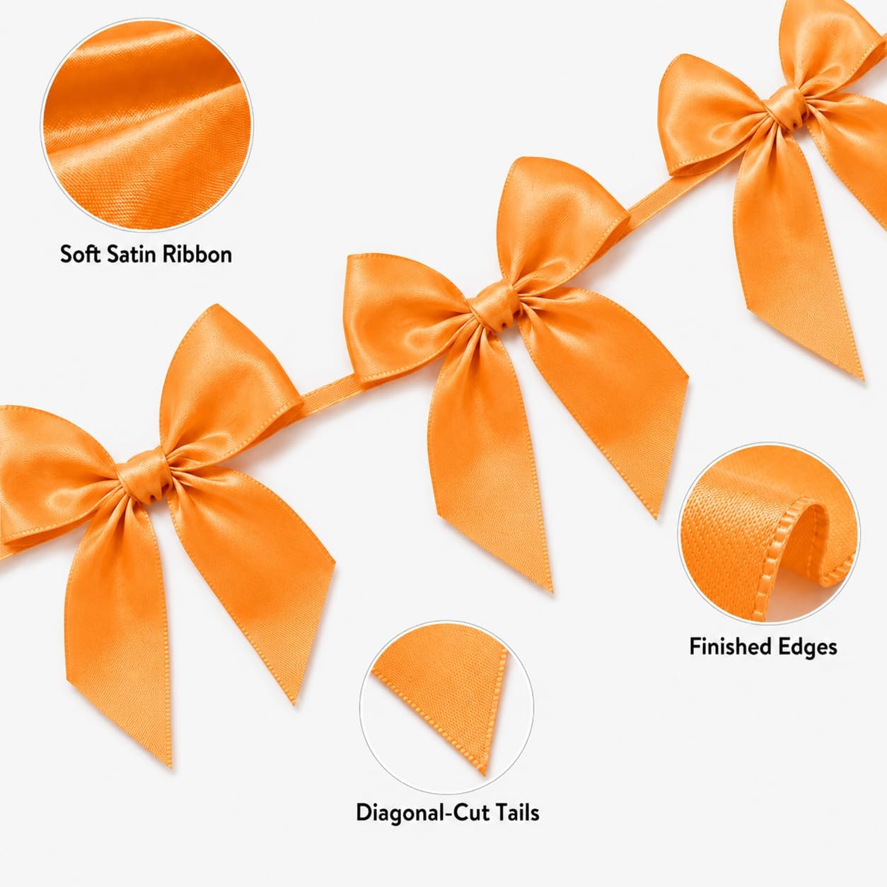 2 Pack Bow Garland Banner, 8.3 ft Pre-Strung Satin Ribbon Bow Decorations for Birthday Party, Baby Shower, Bridal Shower, Bachelorette, Wedding, Coquette Party Decor, Yellow