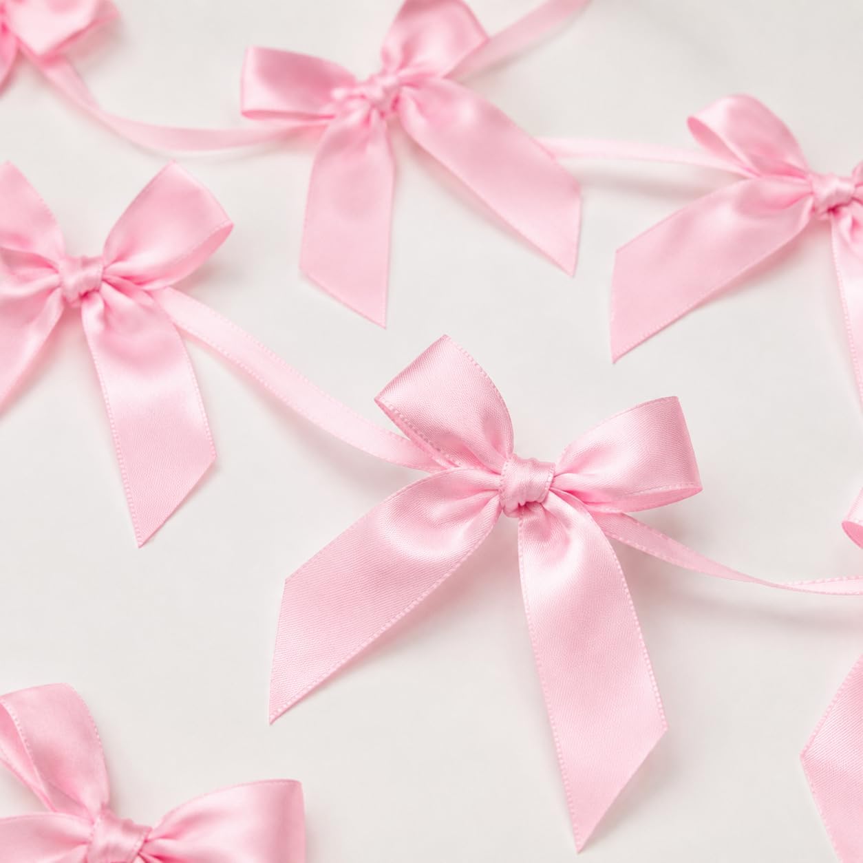 2 Pack Bow Garland Banner, 8.3 ft Pre-Strung Satin Ribbon Bow Decorations for Birthday Party, Baby Shower, Bridal Shower, Bachelorette, Wedding, Coquette Party Decor, Yellow
