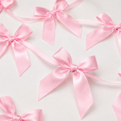 2 Pack Bow Garland Banner, 8.3 ft Pre-Strung Satin Ribbon Bow Decorations for Birthday Party, Baby Shower, Bridal Shower, Bachelorette, Wedding, Coquette Party Decor, Yellow