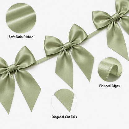 2 Pack Bow Garland Banner, 8.3 ft Pre-Strung Satin Ribbon Bow Decorations for Birthday Party, Baby Shower, Bridal Shower, Bachelorette, Wedding, Coquette Party Decor, Yellow