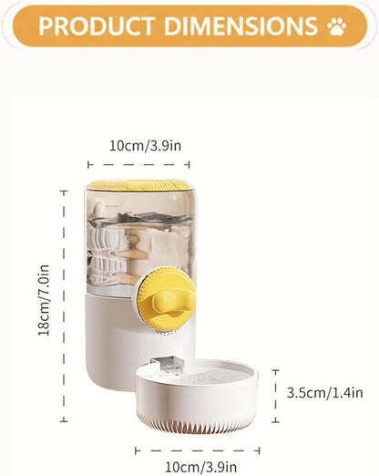 Automatic Hanging Gravity Siphon Water Dispenser 30oz | Large Capacity Rabbit Water Bottle Guinea Pig Bunny Water Dispensers Small Animal Water Bottle（Water Dispenser only, Yellow)