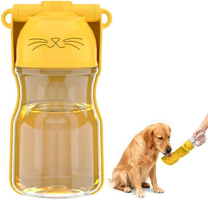 Dog Water Bottle, 16.9 OZ Collapsible Leak-Proof Pet Water Bowl | Collapsible Water Bottle,Suitable for Dog, Cat, Puppy, Guinea Pig, Hamster & Bunny. Ideal for Walking, Hiking (yellow)