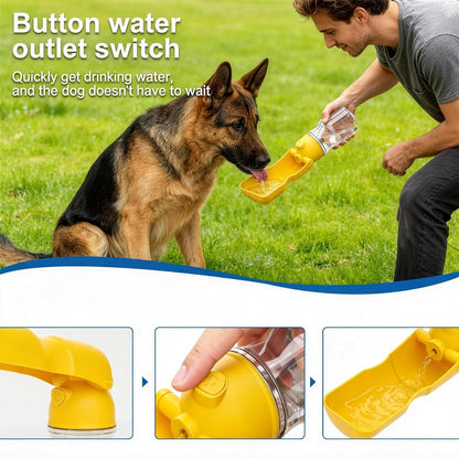 Dog Water Bottle, 16.9 OZ Collapsible Leak-Proof Pet Water Bowl | Collapsible Water Bottle,Suitable for Dog, Cat, Puppy, Guinea Pig, Hamster & Bunny. Ideal for Walking, Hiking (yellow)