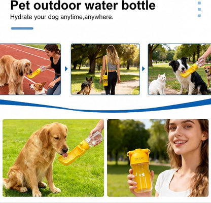 Dog Water Bottle, 16.9 OZ Collapsible Leak-Proof Pet Water Bowl | Collapsible Water Bottle,Suitable for Dog, Cat, Puppy, Guinea Pig, Hamster & Bunny. Ideal for Walking, Hiking (yellow)