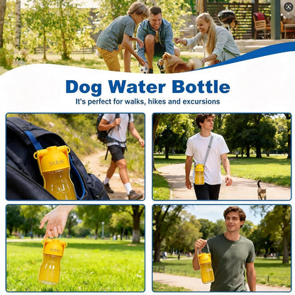 Dog Water Bottle, 16.9 OZ Collapsible Leak-Proof Pet Water Bowl | Collapsible Water Bottle,Suitable for Dog, Cat, Puppy, Guinea Pig, Hamster & Bunny. Ideal for Walking, Hiking (yellow)