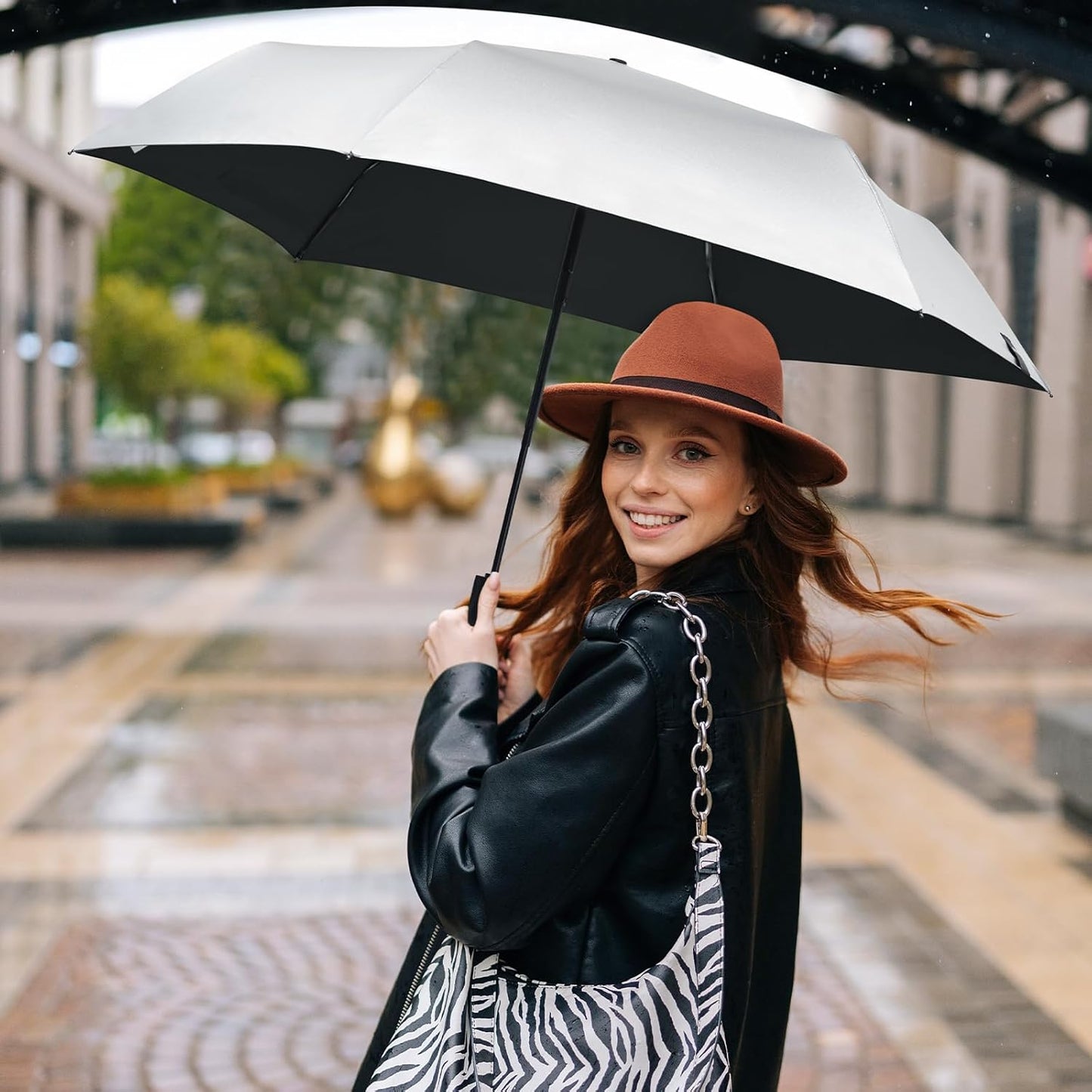 40 Inch Travel Compact Umbrella Mini Sun UV Protection Umbrella | UPF 50+, Small & Ultra-Lightweight, Automatic Open Close, Ultra-Thin Fabric, Portable, Super Slim, for Purse, Handbag, Women