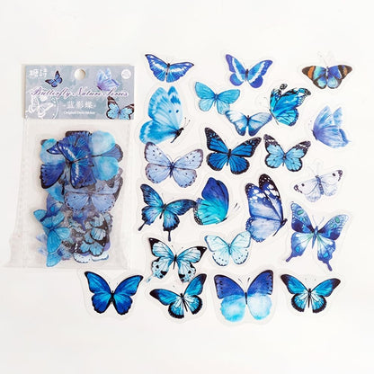 40Pcs Yellow Butterfly Stickers for Scrapbook Junk Journal Water Bottle Diary Gift Wrapping Envelope Laptop Collage Card Making Phone Case Planner DIY Crafts, 20 Designs