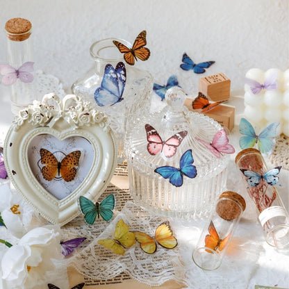40Pcs Yellow Butterfly Stickers for Scrapbook Junk Journal Water Bottle Diary Gift Wrapping Envelope Laptop Collage Card Making Phone Case Planner DIY Crafts, 20 Designs