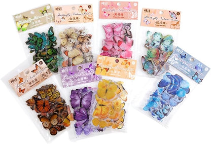 40Pcs Yellow Butterfly Stickers for Scrapbook Junk Journal Water Bottle Diary Gift Wrapping Envelope Laptop Collage Card Making Phone Case Planner DIY Crafts, 20 Designs