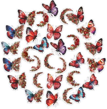 40Pcs Yellow Butterfly Stickers for Scrapbook Junk Journal Water Bottle Diary Gift Wrapping Envelope Laptop Collage Card Making Phone Case Planner DIY Crafts, 20 Designs