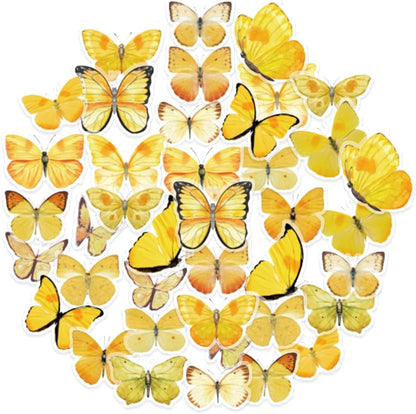 40Pcs Yellow Butterfly Stickers for Scrapbook Junk Journal Water Bottle Diary Gift Wrapping Envelope Laptop Collage Card Making Phone Case Planner DIY Crafts, 20 Designs