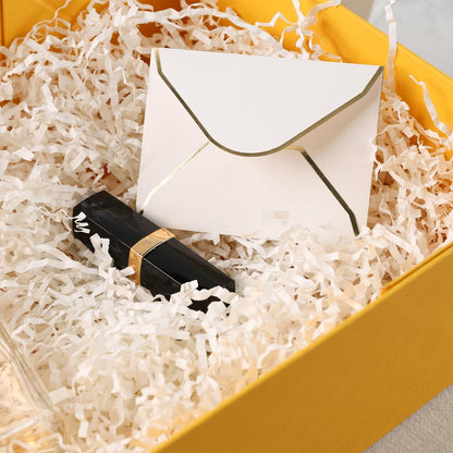 Yellow Magnetic Gift Box, 14 X 8.7 X 4.3 inches | Collapsible Cardboard Box Includes A Ribbon, Greeting Card, Envelope and Six Sealing Stickers