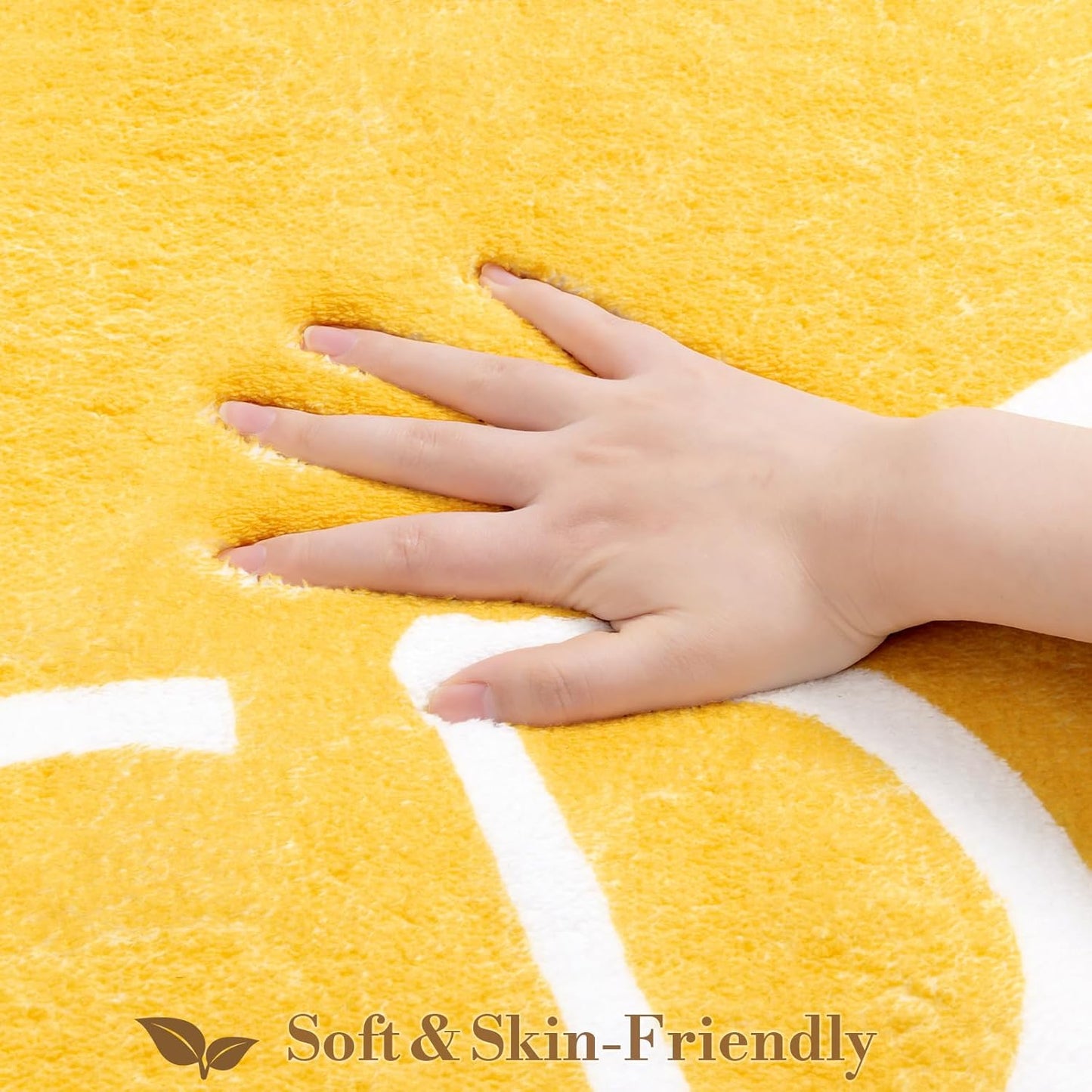Oval ABC Area Rug,47x70 Inch Soft Floor Carpet,Yellow | Washable Alphabet Oval Rug,Non Slip Floor Mat Ideal for Bedrooms,Kids Rooms,Classrooms