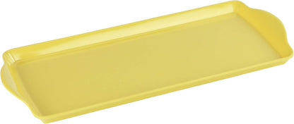 Melamine Plastic Tidbit Tray, BPA-Free, Food Safe, Multipurpose Platter Serving Tray, Bathroom/Table Organizer, Lemon
