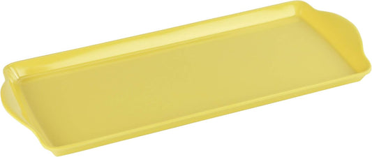 Melamine Plastic Tidbit Tray, BPA-Free, Food Safe, Multipurpose Platter Serving Tray, Bathroom/Table Organizer, Lemon