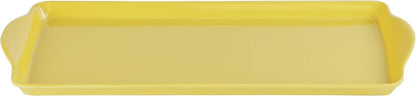 Melamine Plastic Tidbit Tray, BPA-Free, Food Safe, Multipurpose Platter Serving Tray, Bathroom/Table Organizer, Lemon