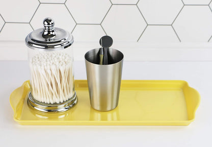Melamine Plastic Tidbit Tray, BPA-Free, Food Safe, Multipurpose Platter Serving Tray, Bathroom/Table Organizer, Lemon