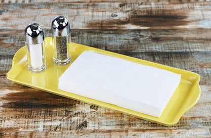 Melamine Plastic Tidbit Tray, BPA-Free, Food Safe, Multipurpose Platter Serving Tray, Bathroom/Table Organizer, Lemon