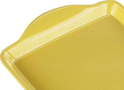 Melamine Plastic Tidbit Tray, BPA-Free, Food Safe, Multipurpose Platter Serving Tray, Bathroom/Table Organizer, Lemon
